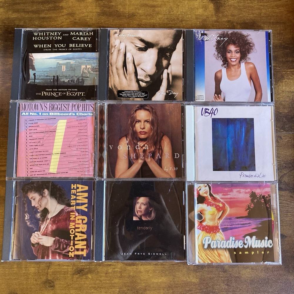 CD Lot‎ of 9 Whitney, Babyface, UB40, Amy Grant, Motown, Pop R&B Mix